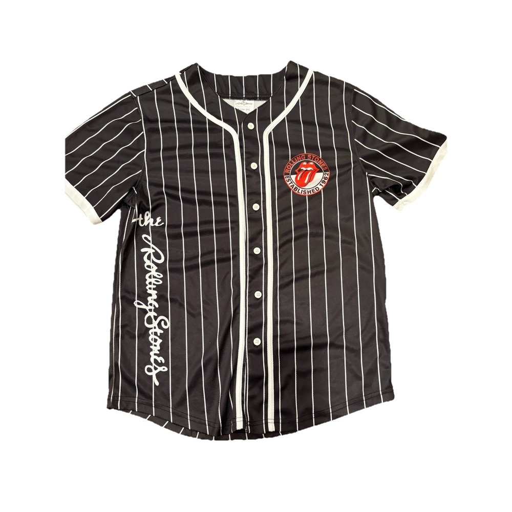 Rolling Stones Men's Tongue S Graphic Polyester Baseball Jersey 34-36